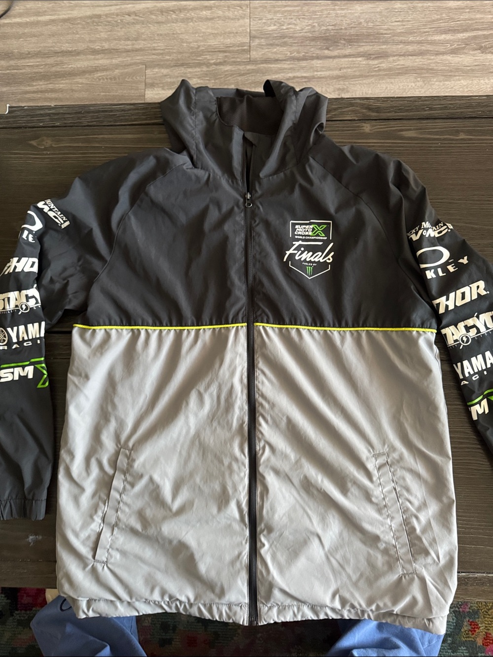Finals Logo Windbreaker Raincoat Jacket - Black & Gray